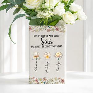 Sisters Always Connected Flowers - Personalized Ceramic Book Vase 31f481f3-18b3-4f6e-9b7c-367da68bca3f-mk4-1-.jpg