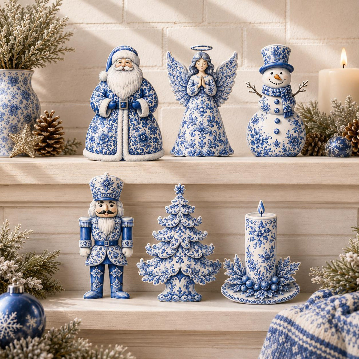 Blue Toile Christmas Decor Indoor, Blue Chinoiserie Wooden Block for Shelf, Retro Winter Carolers Sign, Cozy Holiday Housewarming Gift 31f8e1ba-c855-4fe9-9589-66cd18ea6e92-1.jpg