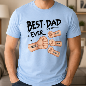 Best Dad Grandpa Ever Fist Bump - Personalized T-Shirt