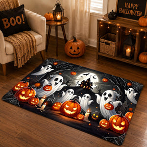 Halloween Area Rug Ghost Pumpkin Haunted House Printed Black Orange Autumn Indoor Floor Decor 323f0bc1-9d05-4012-af9f-2cb9a9e8691c-1.jpg