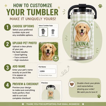 Custom Pet Portrait Cameo 40oz Tumbler – Photo-to-Art + Name - Personalized 40 oz Stainless Steel Tumbler 32411622-1a67-4049-8447-bdd50ce33b2b.jpg