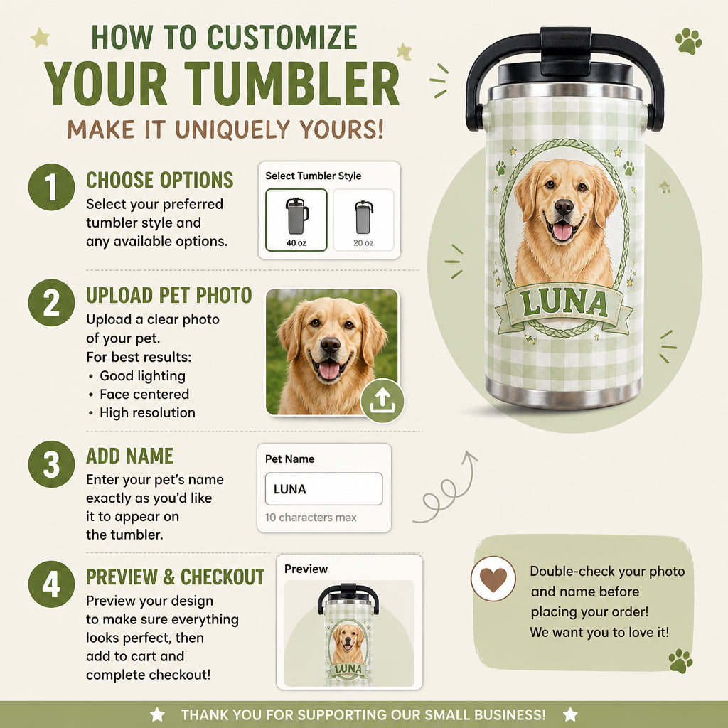 Custom Pet Portrait Cameo 40oz Tumbler – Photo-to-Art + Name - Personalized 40 oz Stainless Steel Tumbler 32411622-1a67-4049-8447-bdd50ce33b2b.jpg