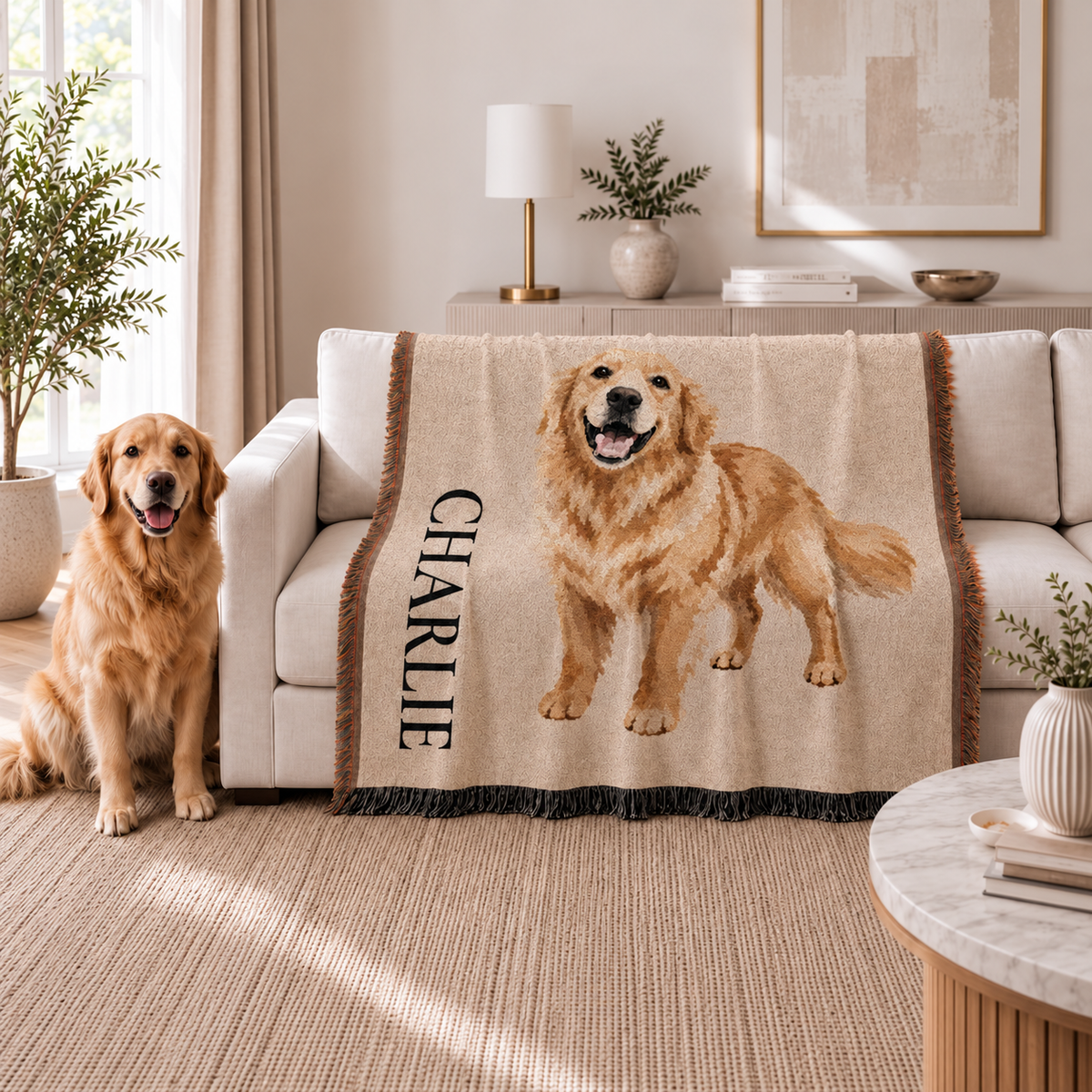 Custom Dog Portrait Woven Blanket, Personalized Pet Photo Tapestry Throw, Custom Dog Dad Gift, Pet Gift 32559231-f7d1-4f56-8e64-7f1621fbef6f-Ch-n-d-t-t-n-Charlie-c-ng-ch-v-ng.png