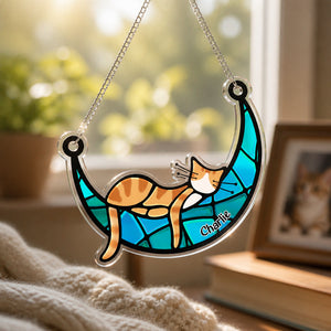 Personalized Stained-Glass Cat Suncatcher (Pet Name) - Personalized Suncatcher Ornament 3273c348-7cf1-4841-9f40-4f2d7f395439.jpg