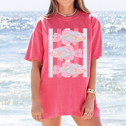 Comfort Colors Fish Stripes Shirt - Coastal Beach Summer Trendy Pink Preppy Trending Stripes - Summer Vibes T-Shirt - Cute Boho Summer Tee 32755f25-76a7-489e-9bd5-f4ec0c4c53af-7.jpg