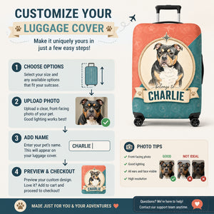 Custom Pet Portrait Luggage Cover – Retro Travel Badge - Personalized Luggage Cover 327d81e9-6916-439e-998d-d6aaec86b530.jpg