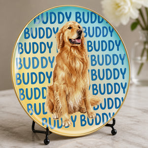 Custom Pet Portrait Ceramic Plate – Watercolor Pet + Name Arch - Personalized Personalized Ceramic Plate 32867545-6e53-418c-b7c8-97e2ecd562af.jpg