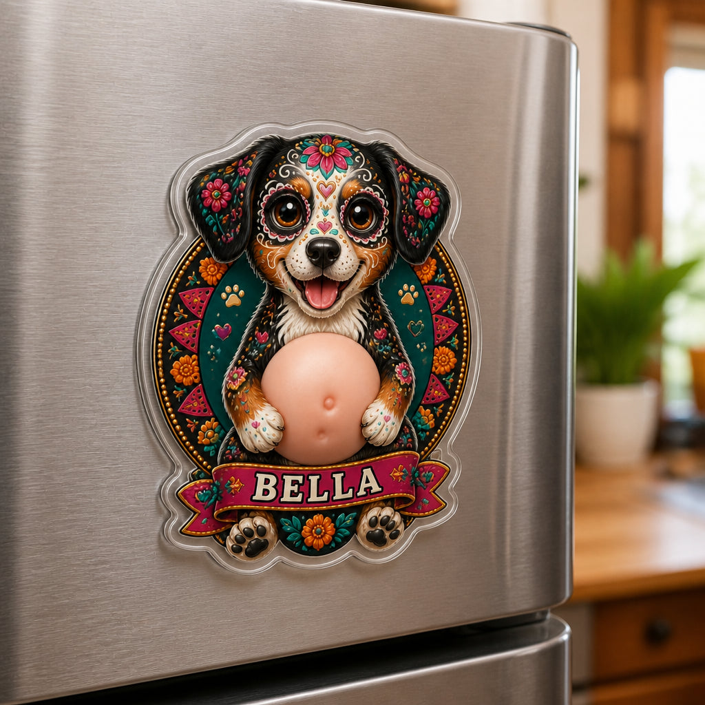 Custom Sugar Skull Pet Portrait Fridge Magnet with Name - Personalized Acrylic Refrigerator Magnet - Soft Rubber Belly 32a79f1e-725b-40bb-848c-a1cbb56c2de0.jpg