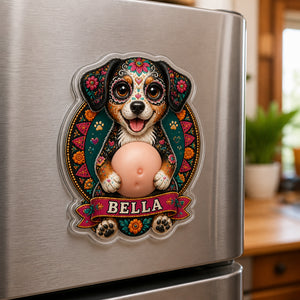 Custom Sugar Skull Pet Portrait Fridge Magnet with Name - Personalized Acrylic Refrigerator Magnet - Soft Rubber Belly 32a79f1e-725b-40bb-848c-a1cbb56c2de0.jpg
