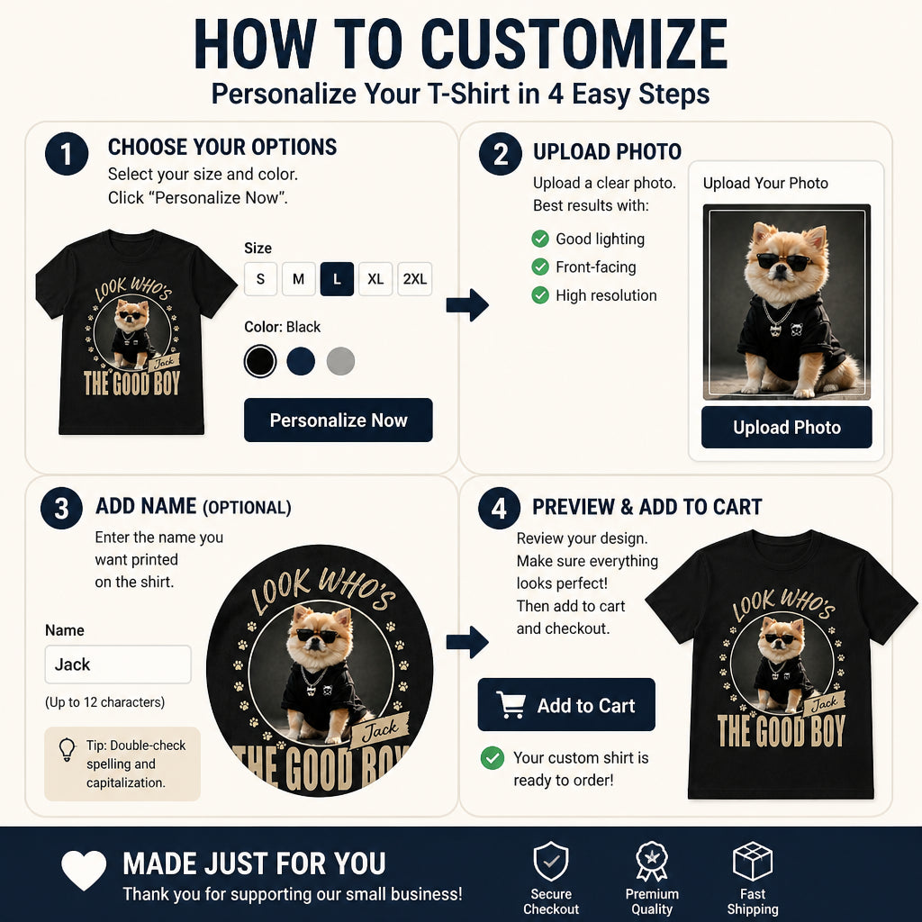 Look Who's The Good Boy — Custom Pet Photo & Name Tee - Personalized T-shirt 32b4a6ac-818a-4902-88a0-ce5ed83c1804.jpg