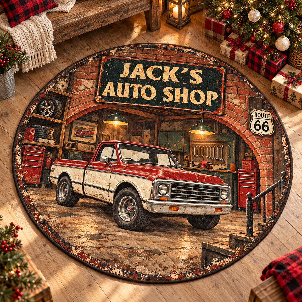 Custom Photo Vinatge Car Garage Merry Christmas 3D Illusion Quilted Rug - Personalized Quilted Mat 32bafab3-647e-479b-82c2-81ad23248ef9-4.jpg