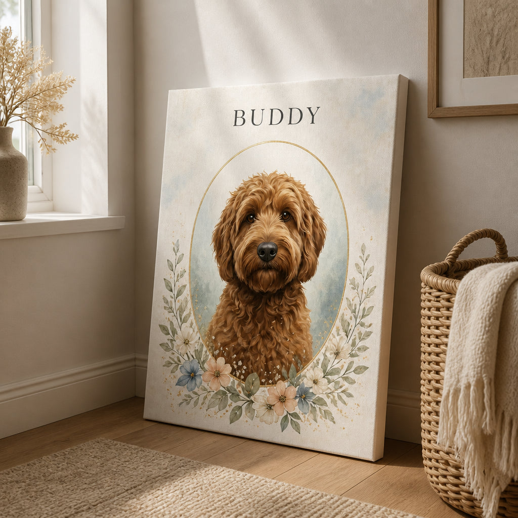 Custom Pet Portrait Canvas – Watercolor Cameo Garden - Personalized Canvas 32bf57fd-40aa-4a8d-a37b-97bcd9c3dd86.jpg