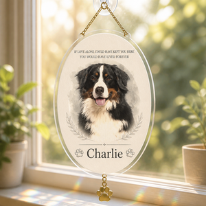 Watercolor Pet Memorial Portrait Canvas – Photo Upload, Name + Quote - Personalized 1 Layered Suncatcher with Charm 32c0f764-6796-4fd0-b9f8-e6f618535d4e.png