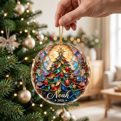 Custom Name Glass Christmas Ornament, Stained Glass Style Christmas Tree, Personalized Rainbow Holiday Decoration 2026 32c9286d-459d-4fc1-a376-fe5541907104-3.jpg