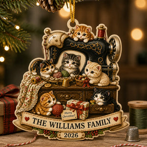 Personalized Cat & Sewing Family Shape Ornament - Name & Year - Personalized Shape Ornament 32d7fa03-cbb1-4a8c-bf27-c4edf7743306.jpg