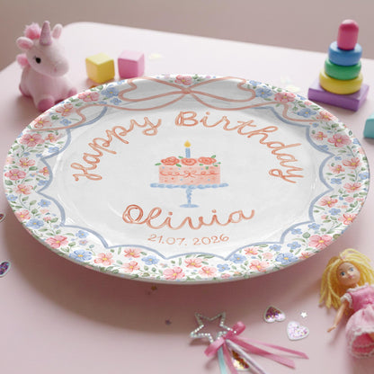 Personalized Birthday Plate for Girl – Custom Pink Cake Plate with Name – Floral Ceramic Keepsake Gift 32d8d76f-4ac1-44f2-83d4-844a176b9e6b-8.jpg