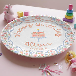 Personalized Birthday Plate for Girl – Custom Pink Cake Plate with Name – Floral Ceramic Keepsake Gift 32d8d76f-4ac1-44f2-83d4-844a176b9e6b-8.jpg