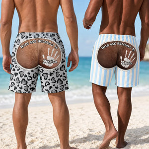 This Ass Belongs Top Me Tropical Vacation Swim Trunks, Personalized Beach Shorts 32dc03fa-5430-445f-b809-775be2665ec7-banner-4.webp