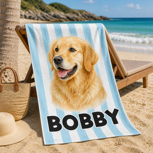 Watercolor Pet Portrait Beach Towel with Name - Personalized Beach Towel 32dc9cce-08bc-4c38-83a3-2ed89e3fe807.jpg