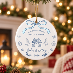 Personalized New Home Ornament 2026, Custom Couple Christmas Ornament, New Home Keepsake, Housewarming Gift, Ceramic Ornament 32ed8c67-869b-4817-8c4d-a754159421b8-dfdf-1-.png