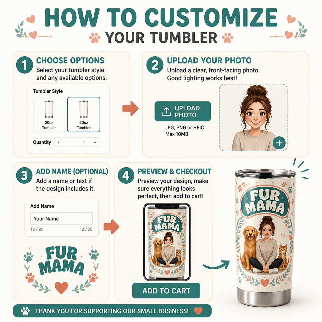 Fur Mama Cartoon Portrait Tumbler - Personalized Tumbler 33046617-5042-4511-83df-d7c88dcbfbb9.jpg
