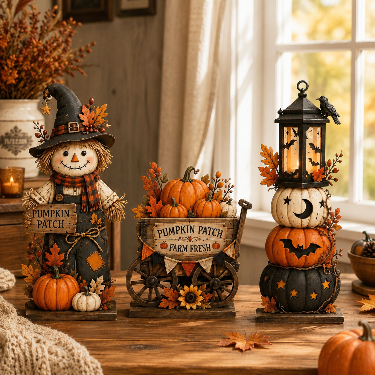 Halloween Wooden Block Decor, Rustic Pumpkin Patch Scarecrow, Farmhouse Fall Shelf Sitter, Spooky Lantern Tabletop Ornament, Gift Idea 330ffc3c-a818-4c68-84b8-70c0a9f2aa95-banner-1.png