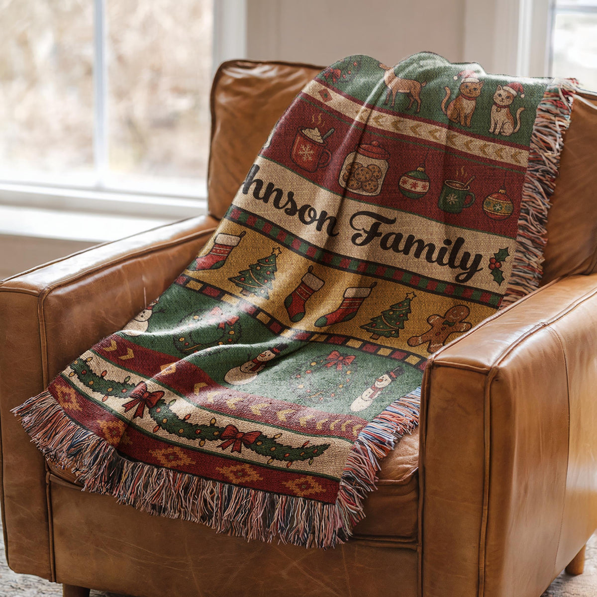 Personalized Family Christmas Woven Blanket | Custom Holiday Pattern Blanket | Cozy Xmas Home Decor Gift 33148714-2aca-45e1-8388-1af725430633-5.jpg