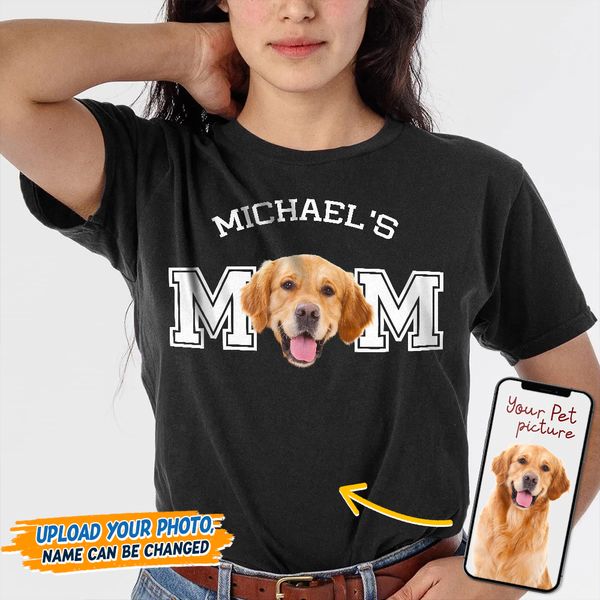 Personalized Photo Dog Cat Mom/Dad For Dog Lovers T-Shirt, Mother's Day Gift