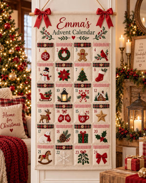 Personalized Family Advent Calendar, 24 Pocket Christmas Countdown, Custom Name Holiday Wall Hanging, Christmas Decor 3320c27c-f41d-41df-927e-0be6c0246413-il_1140xN.8602537035_9gzy.jpg