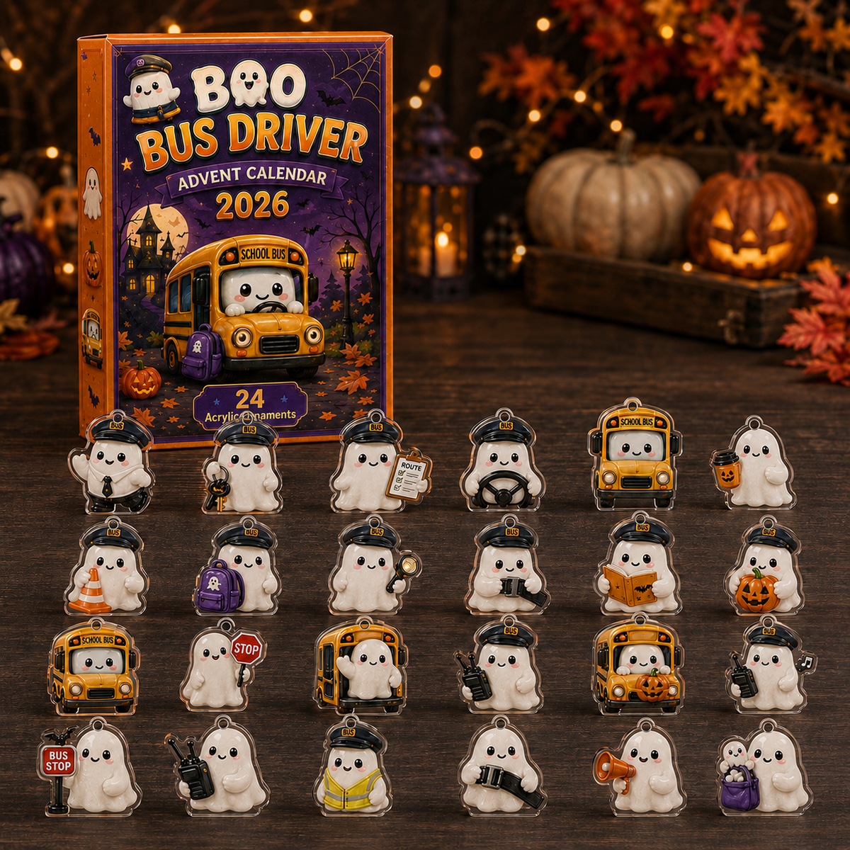 Boo Bus Driver Advent Calendar 2026 - 24-Day Festive Countdown, Acrylic Charms Blind Box - Gift For Family & Friends 332c656a-5e50-4473-9c21-43023efd32cd-box-charm-1.png