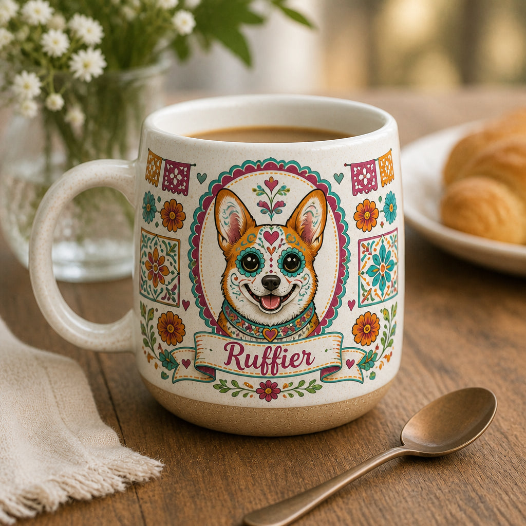 Custom Sugar-Skull Pet Portrait Pottery Mug - Personalized Pottery Mug 33369d55-2d51-4662-8ed6-5e8a8a10bcef.jpg