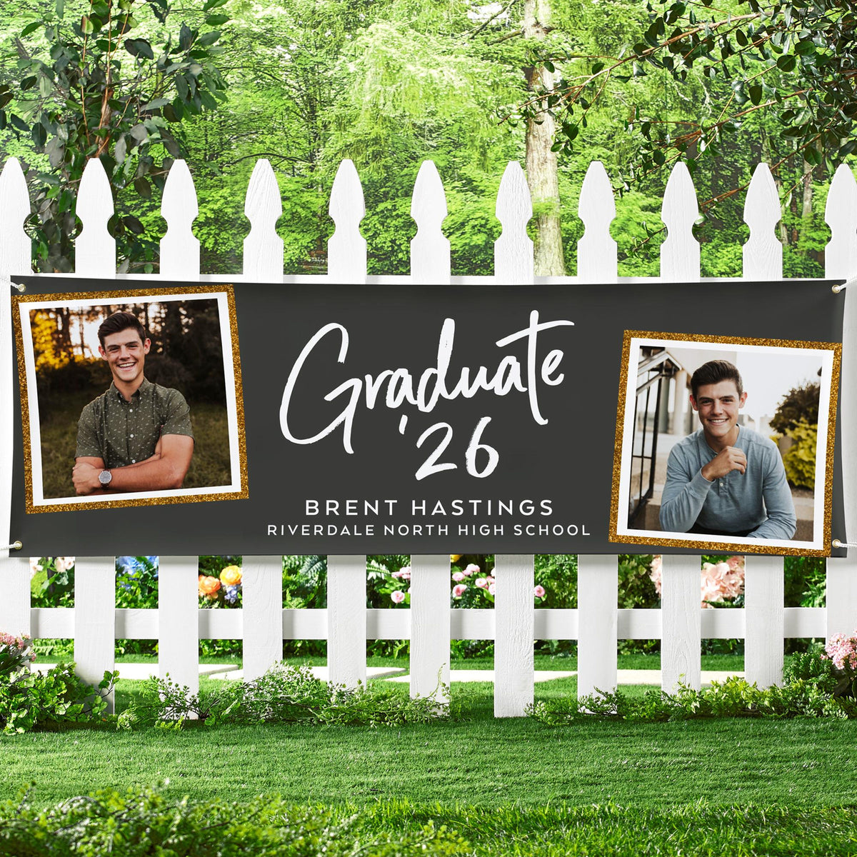 Personalized Graduation Photo Banner, Class of 2026 Party Decor, Graduation Party Decor
