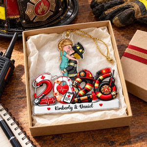 Hero Police Firefighter Nurse Military Couple - Personalized Acrylic Ornament - Christmas Gift For Him, For Her, Husband, Wife 3347359e-2a03-4004-83ee-4997bcea4f38-banner-6.jpg
