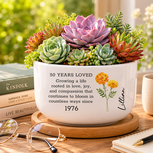 50th Gift for Her, Custom Name Planter, Personalized 50th Birthday Gift for Women, 1976 Birthday Gift