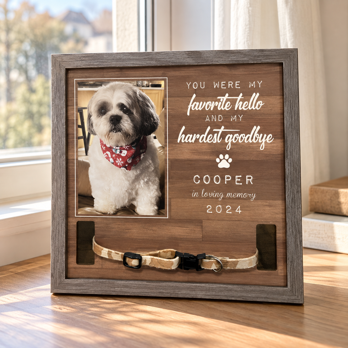 Pet Memorial Collar Display: Wooden Photo Frame, Sympathy Gift - Special Gift For Your Pet, Forever Beside You 337f2d73-0dea-4e8d-884d-84f518c15c02-hfh.png