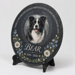 Loved By A Dog - Personalized Pet Memorial Stone (Photo, Name & Years) - Personalized Memorial Stone 33810b5b-d0d7-4390-b38a-3017fe02358b.jpg