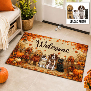 Vintage Dog Cat Hello Fall Photo Upload - Personalized Garden Flag - Fall Season Gift For Dog Mom, Cat Mom 3387d6aa-834c-48e9-a0a3-e396ae3e3da1-6.jpg