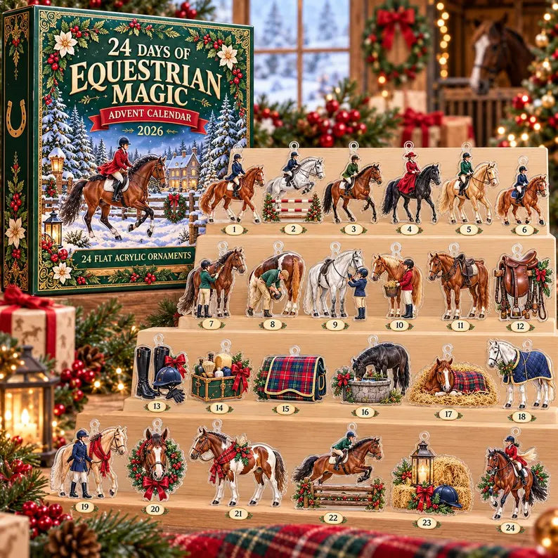 2D Flat Acrylic Equestrian Advent Calendar 2026, 24 Horse Ornaments, Horse Riding Christmas Countdown, Equestrian Gift 338a2d5f-5687-438b-9171-1d6db81a3820-tyty-1-.webp