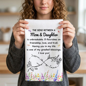 Mom and Daughter Unbreakable Bond - Personalized Name Waffle Weave Kitchen Towel, Housewarming Gift 339e8e3d-95d5-4c9d-b17a-4e9c38d623b4-5-22-.png