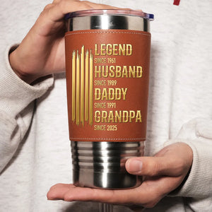 The Ultimate Legend - Personalized Leather Tumbler - Gift For Dad Grandpa, Father's Day