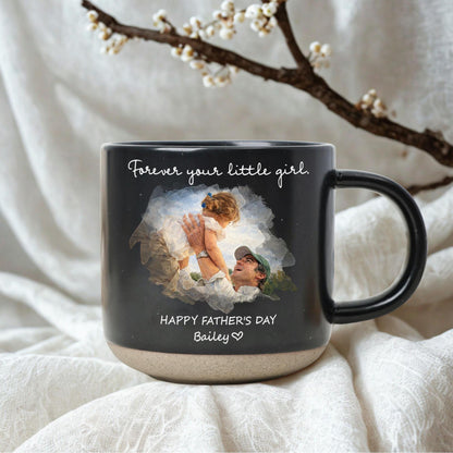 Custom Dad Mug Watercolor Portrait Coffee Cup, Fathers Day Gift From Wife & Daughter, First Father's Day, Dad Birthday, Mug Gift for Dad