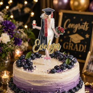 Personalized Girl Graduation Cake Topper, Class Of 2026, Custom Senior Keepsake Gift, Graduation Party Decor