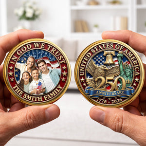 In God We Trust - Personalized Commemorative Keepsake Coin - Gift For Family, Patriotic Gift, 4th Of July