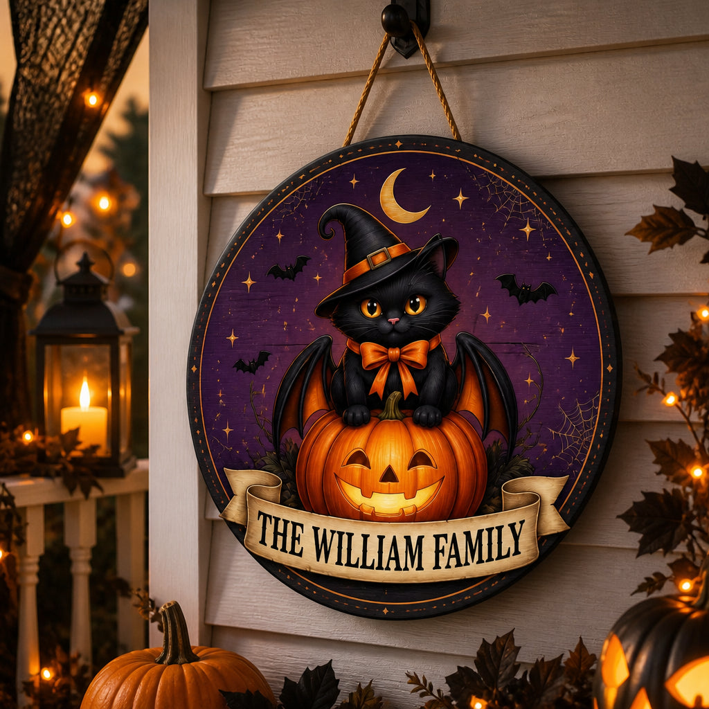 Personalized Halloween Black Cat Door Sign - Personalized Wood Sign 33a9d3da-96ea-4631-8e94-ad89e422f91d.jpg