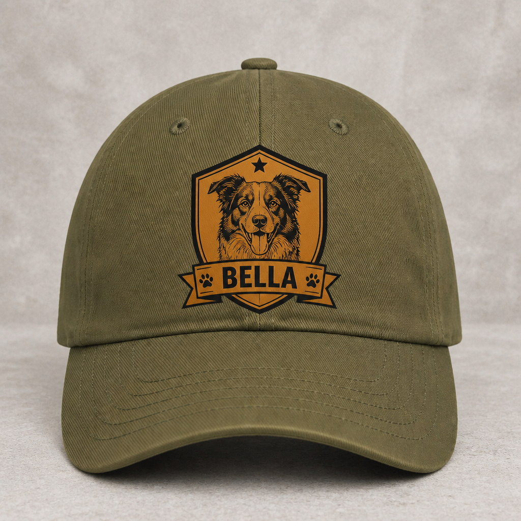 Custom Pet Portrait Printed Cap with Name — Shield Badge - Personalized Printed Cap 33b09b98-9352-47b7-a1d1-071e3452470b.png