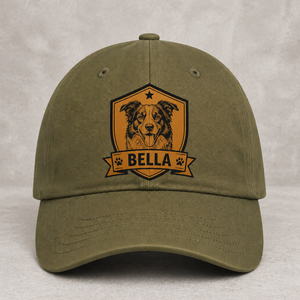 Custom Pet Portrait Printed Cap with Name — Shield Badge - Personalized Printed Cap 33b09b98-9352-47b7-a1d1-071e3452470b.png