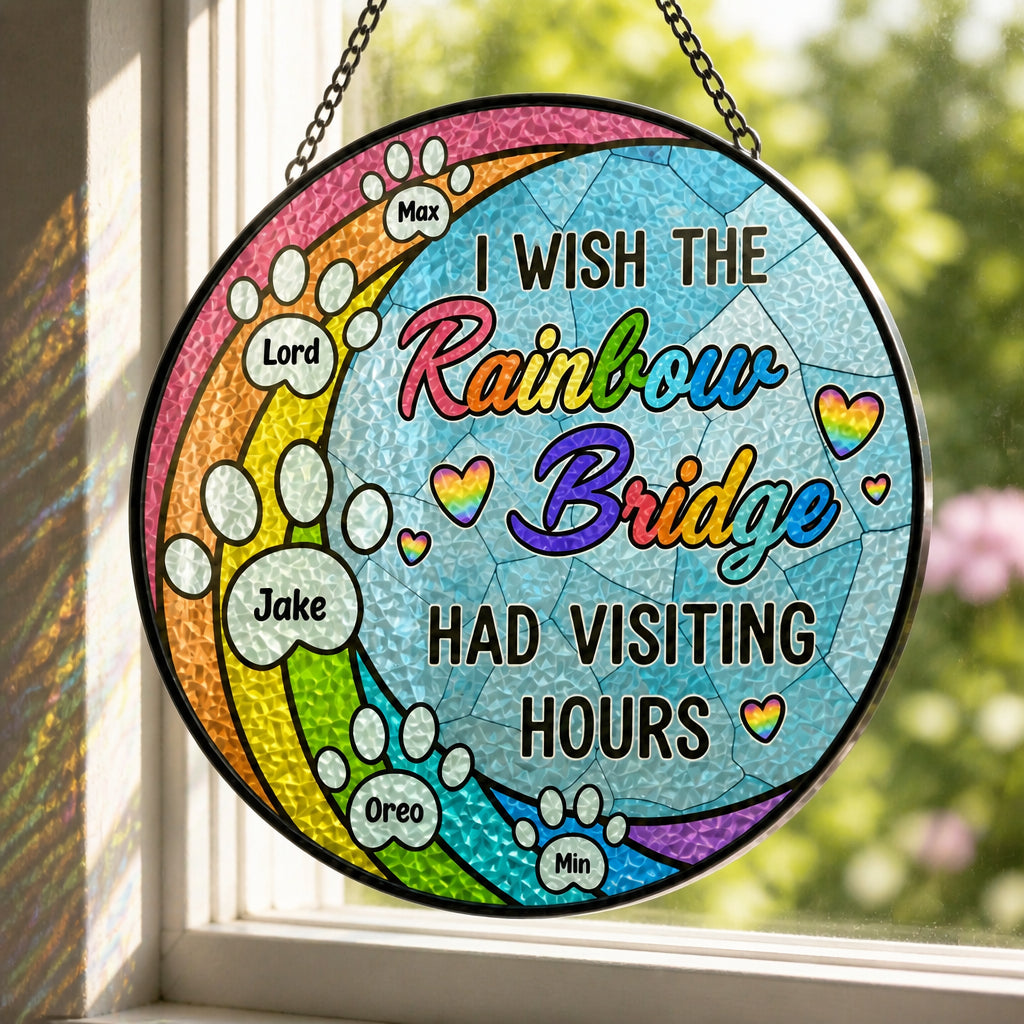 Rainbow Bridge Visiting Hours Suncatcher – Personalized Pet Names - Personalized Suncatcher Stained Glass 33bf4c01-1ed9-4ce8-aae7-c1479fe85054.jpg