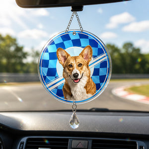 Custom Pet Portrait Racing-Check Metal Sign (License Plate Style) - Personalized 1 Layered Suncatcher with Charm 33c2315f-601b-4ddd-8807-1d7b91edb74a.jpg