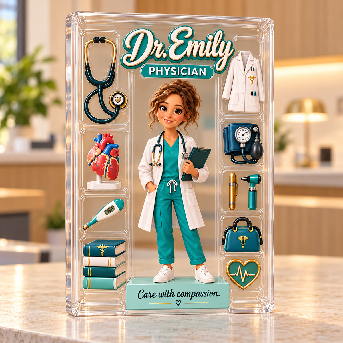 Personalized Doctor Acrylic Table Sign, Custom Photo & Name, Custom Shape Physician Desk Decor, Medical Graduation Gift 33e098ea-05ee-4f88-816a-2cd6fb5f0140-Bi-n-acrylic-b-c-s-Dr.-Emily-1.png