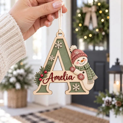 Personalized Initial Wooden Ornament, Snowman Christmas Decoration, Custom Name Letter, Rustic Holiday Keepsake 33e36664-fe46-4aef-99b1-f3939f28ceda-gh-1-.webp